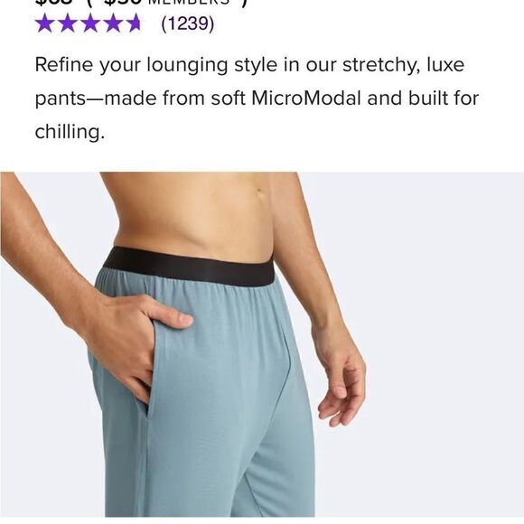 Me Undies Men’s Lounge Pants in Goblin Blue Medium - Picture 2 of 10